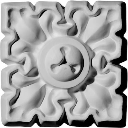 Ekena Millwork 4 1/8"W x 4 1/8"H x 3/4"P Leaf Square Rosette ROS04X04LE
